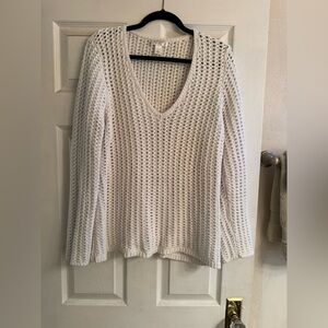 LOFT Cream V-Neck Sweater